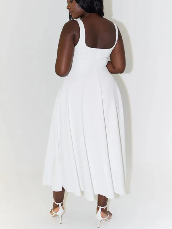 Classic Fit and Flare Cocktail Dress in Tea Length