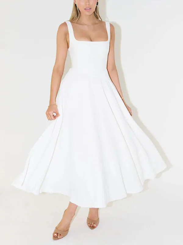 Classic Fit and Flare Cocktail Dress in Tea Length