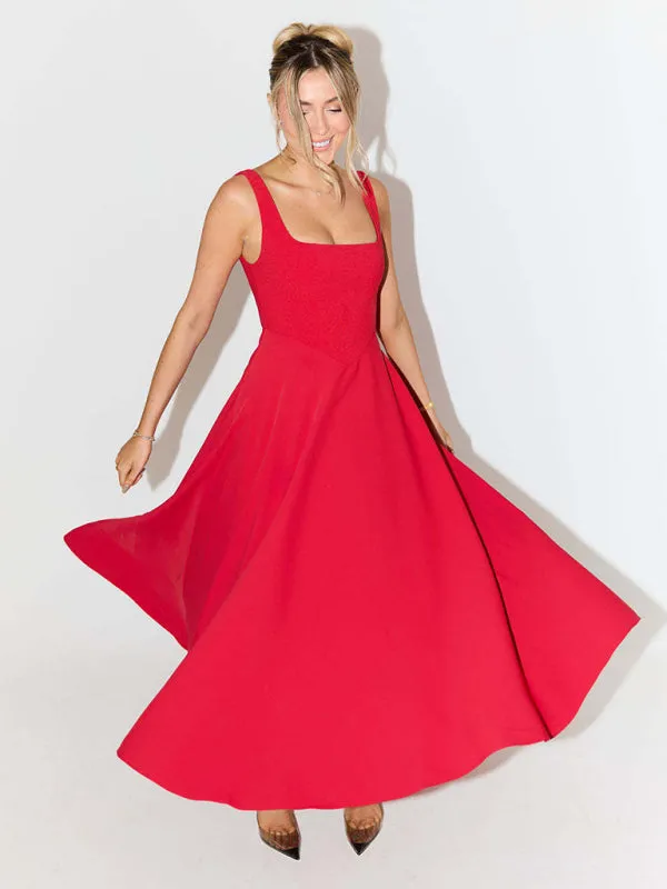 Classic Fit and Flare Cocktail Dress in Tea Length