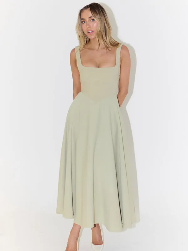 Classic Fit and Flare Cocktail Dress in Tea Length