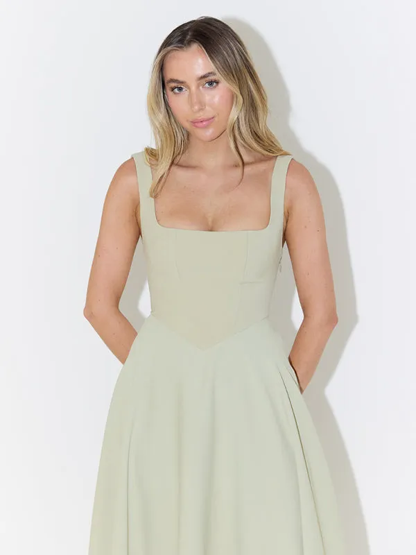 Classic Fit and Flare Cocktail Dress in Tea Length