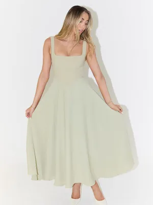 Classic Fit and Flare Cocktail Dress in Tea Length