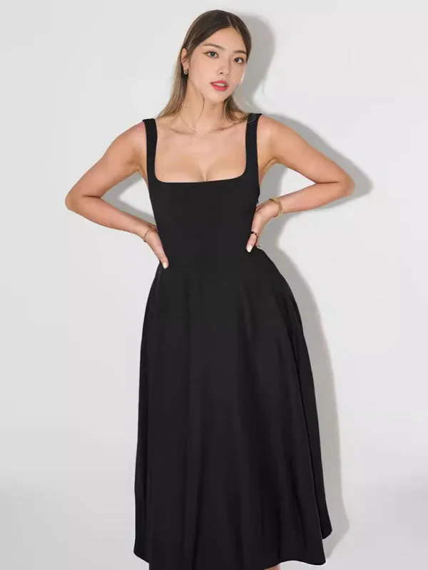 Classic Fit and Flare Cocktail Dress in Tea Length
