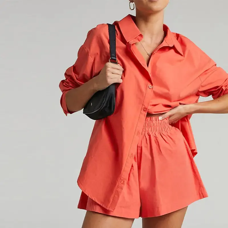 Classic Shorts and Long Sleeve Shirt Set