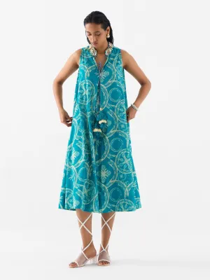 Coconut palm a-line dress