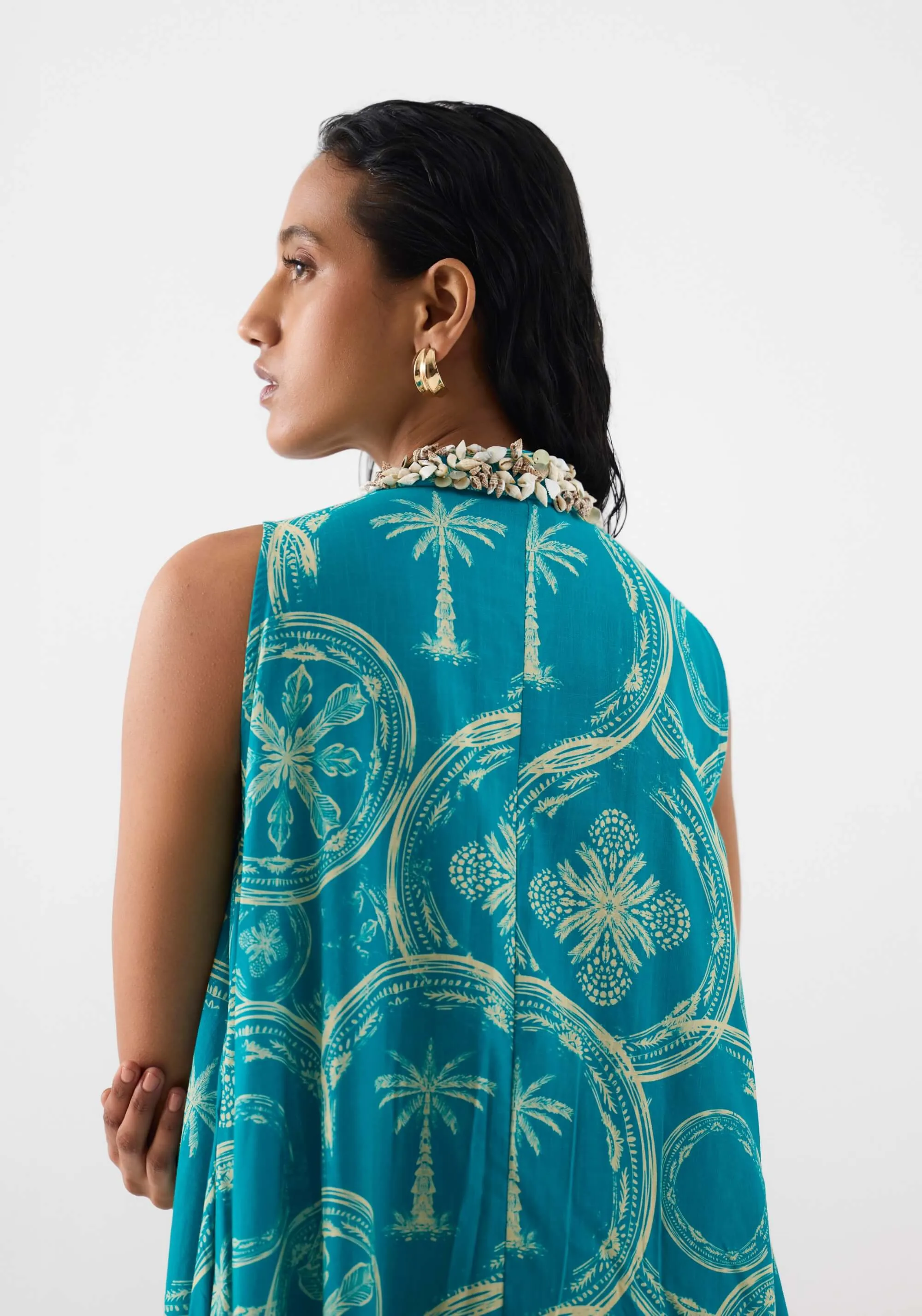 Coconut palm a-line dress