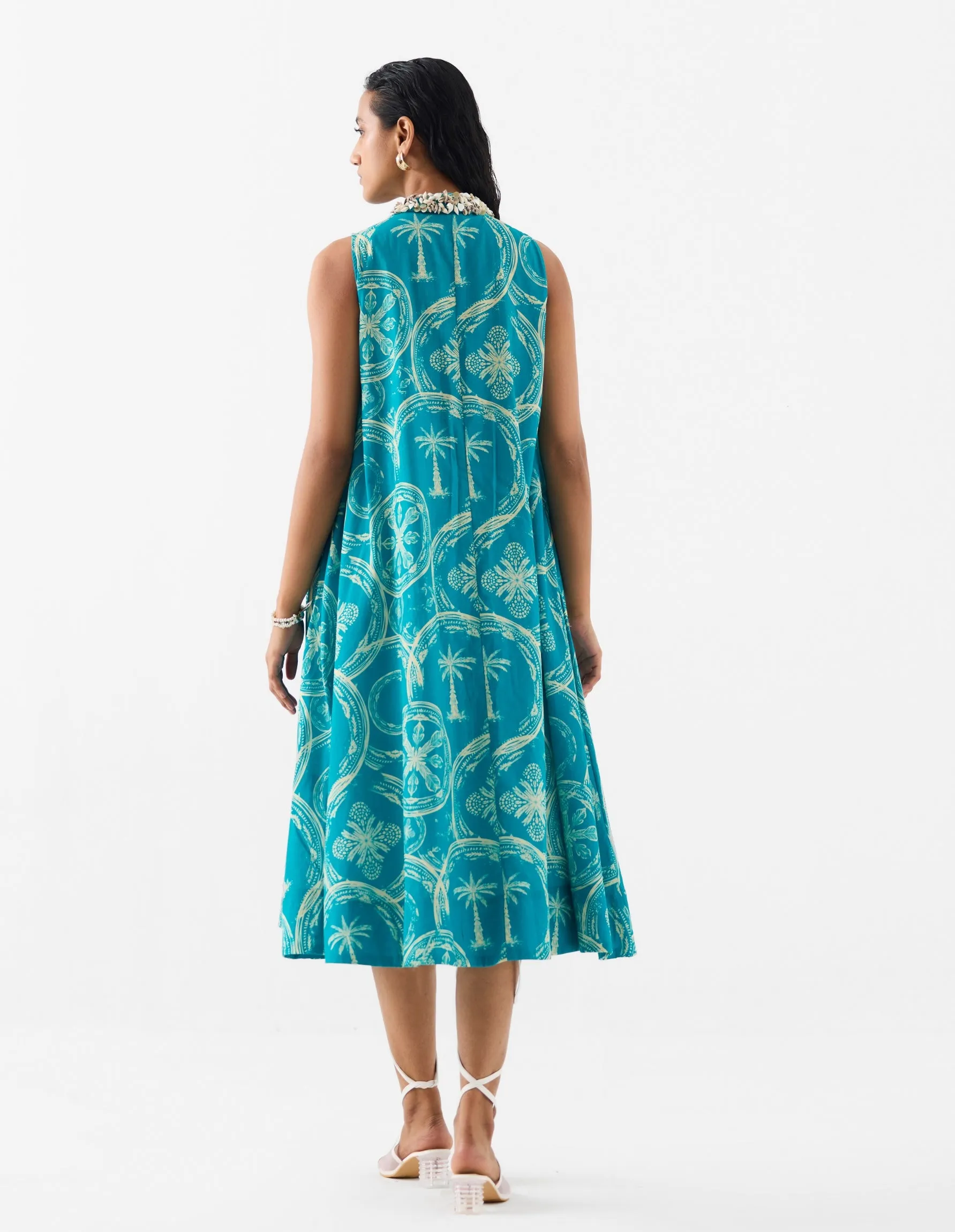 Coconut palm a-line dress