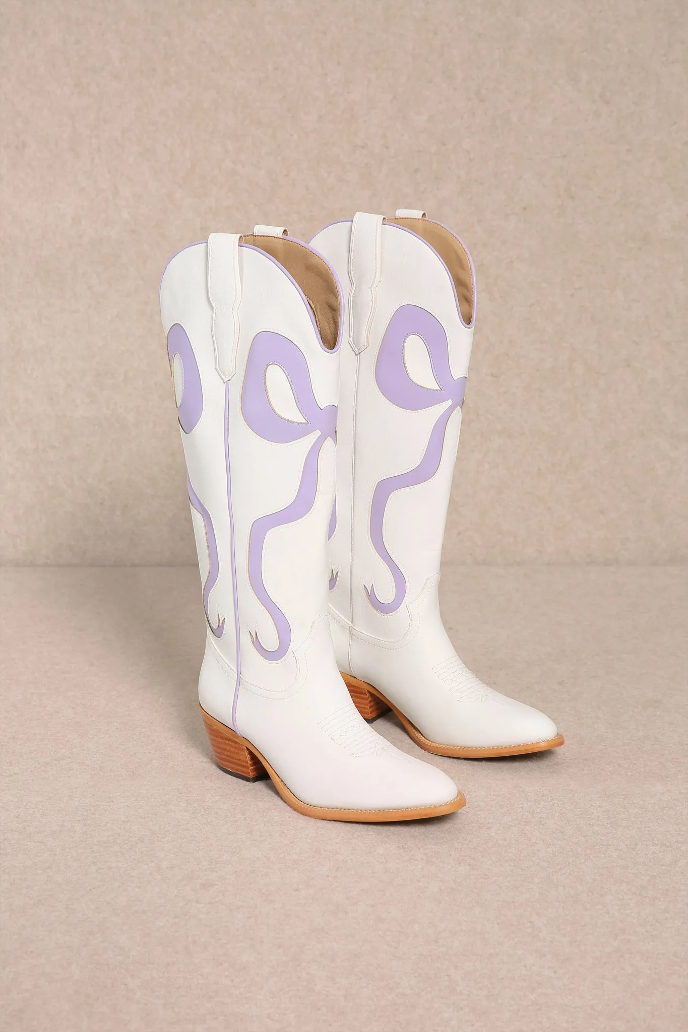 Coquette Bow Cowboy Boots- Lavender