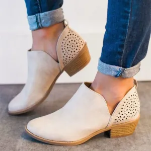 Creamtopmall Retro Enchase High Heel Boots