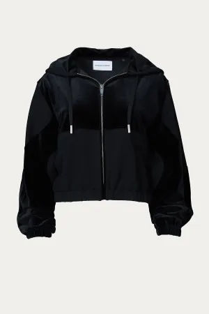 CROPPED DUAL-FABRIC HOODIE