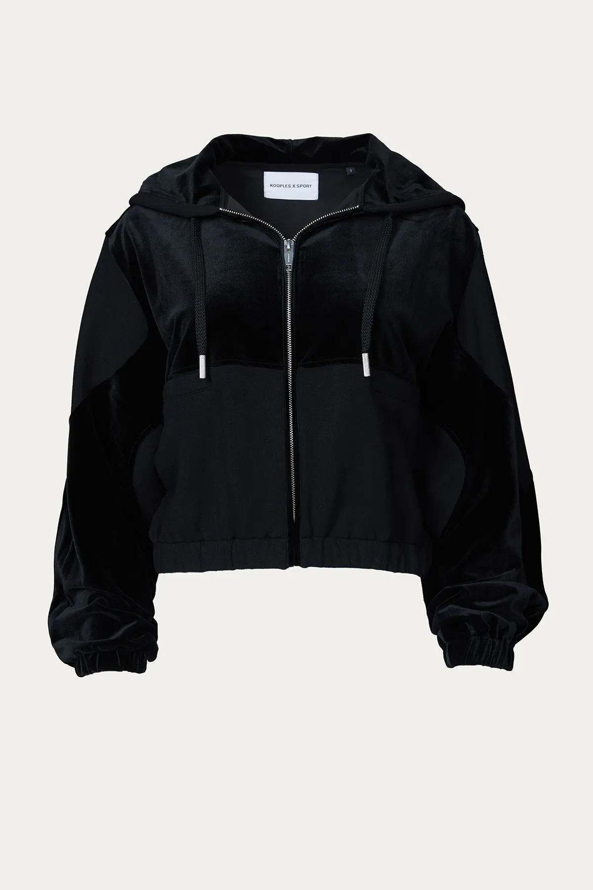 CROPPED DUAL-FABRIC HOODIE