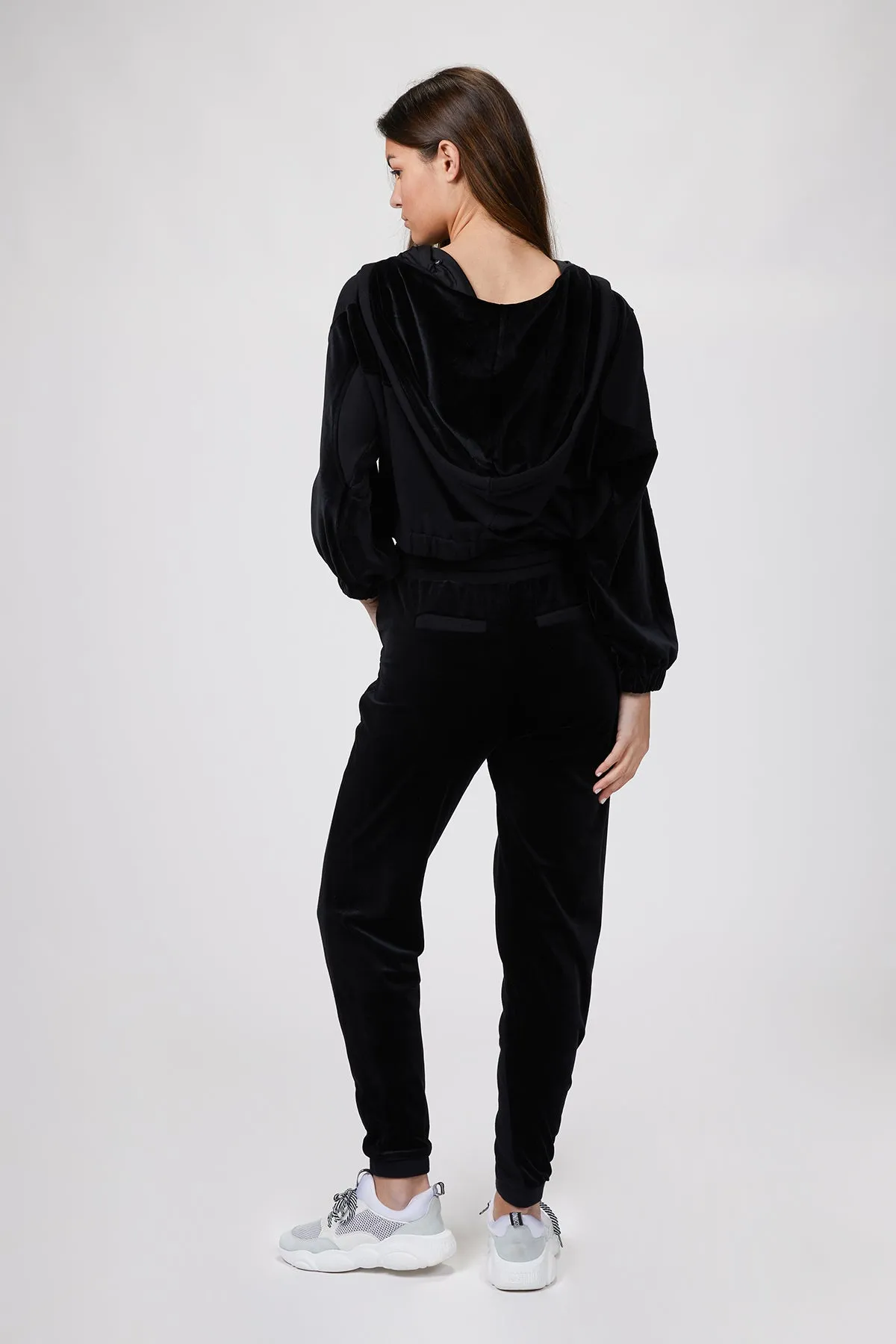 CROPPED DUAL-FABRIC HOODIE
