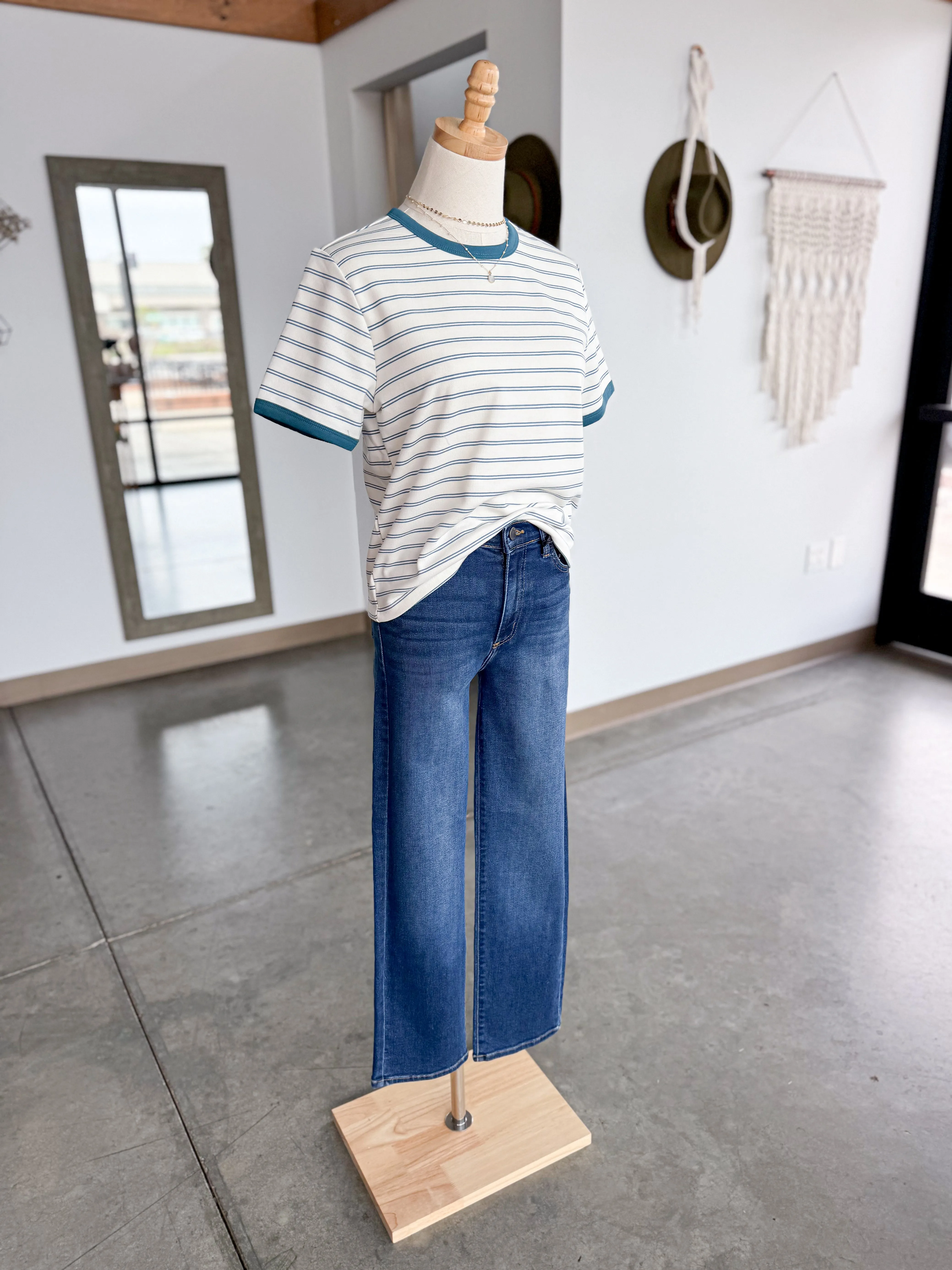 Cyn Stripped Top Blue/White