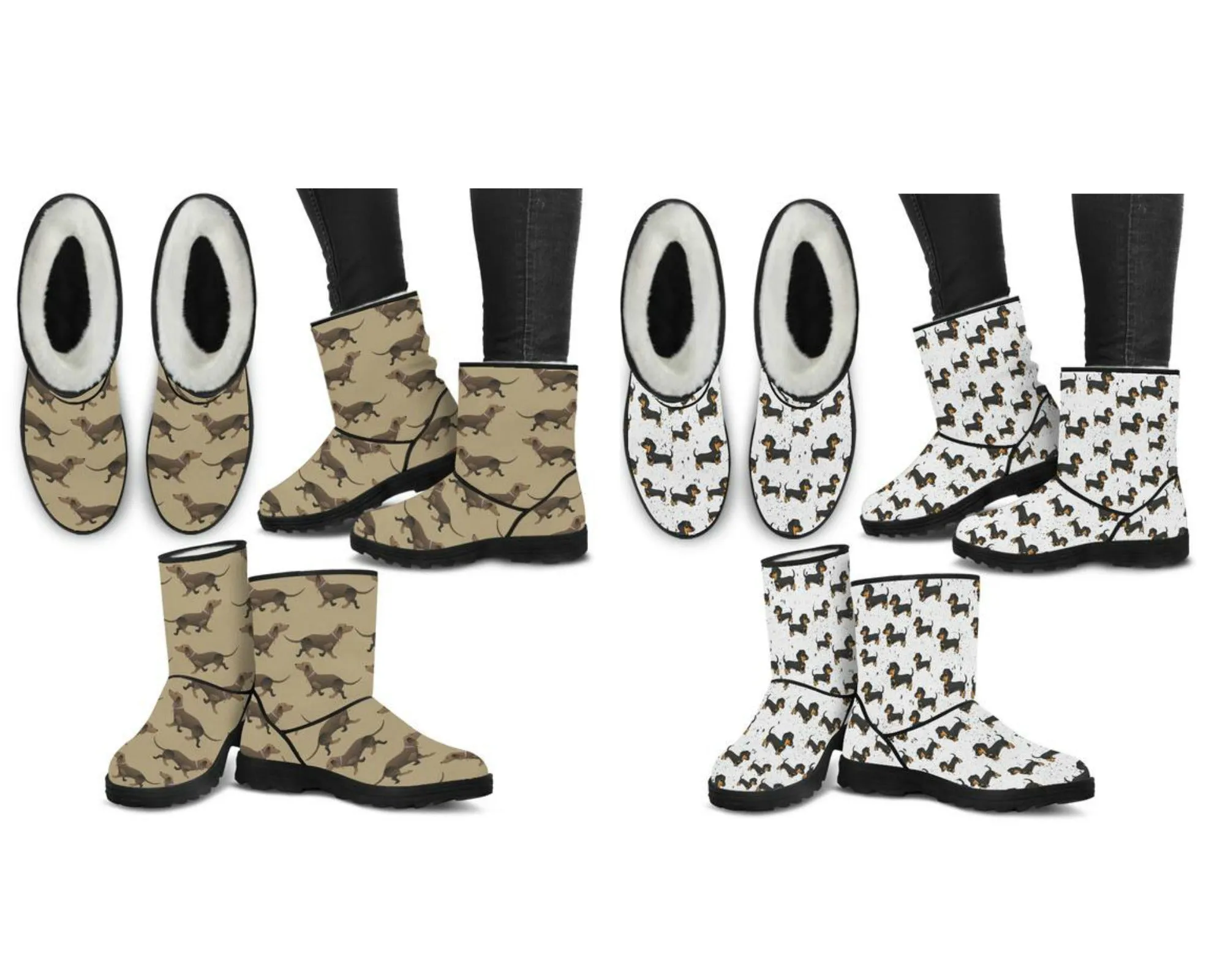 Dachshund Faux Fur Boots