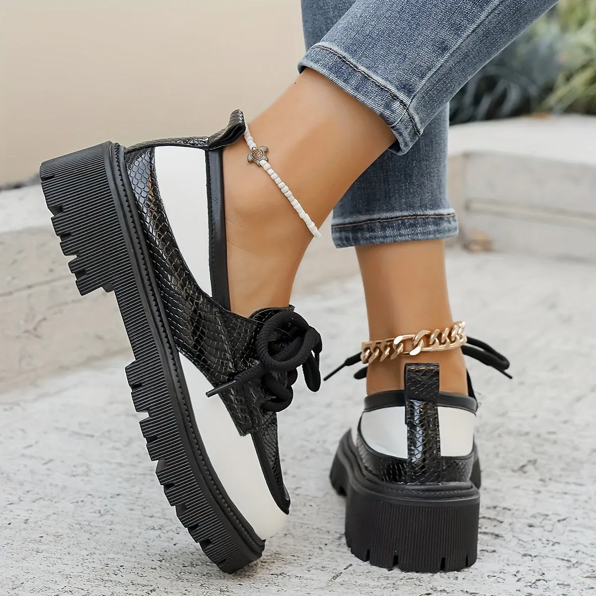 Dames zomer loafer-comfortabele plateau-loipper met slangenpatroon
