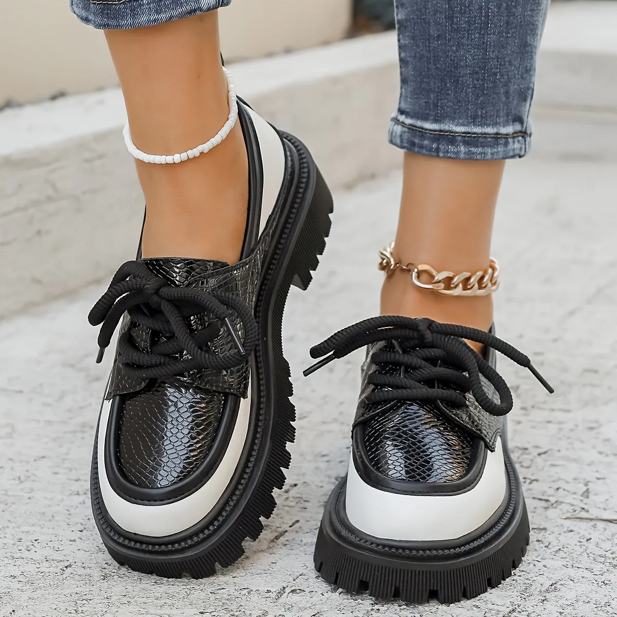 Dames zomer loafer-comfortabele plateau-loipper met slangenpatroon