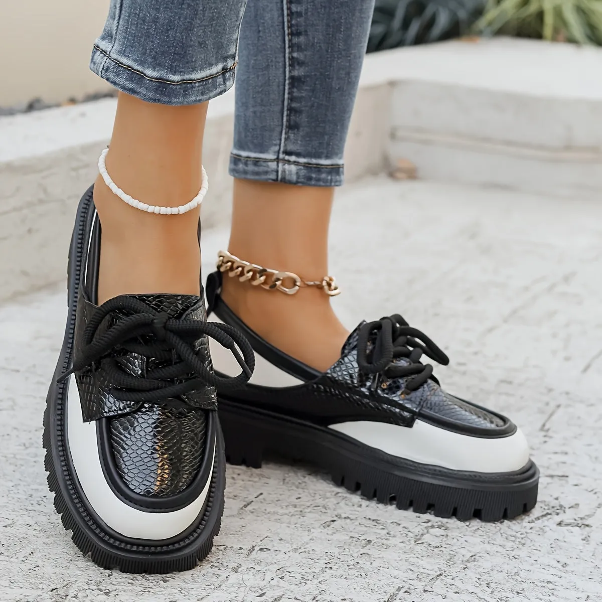 Dames zomer loafer-comfortabele plateau-loipper met slangenpatroon