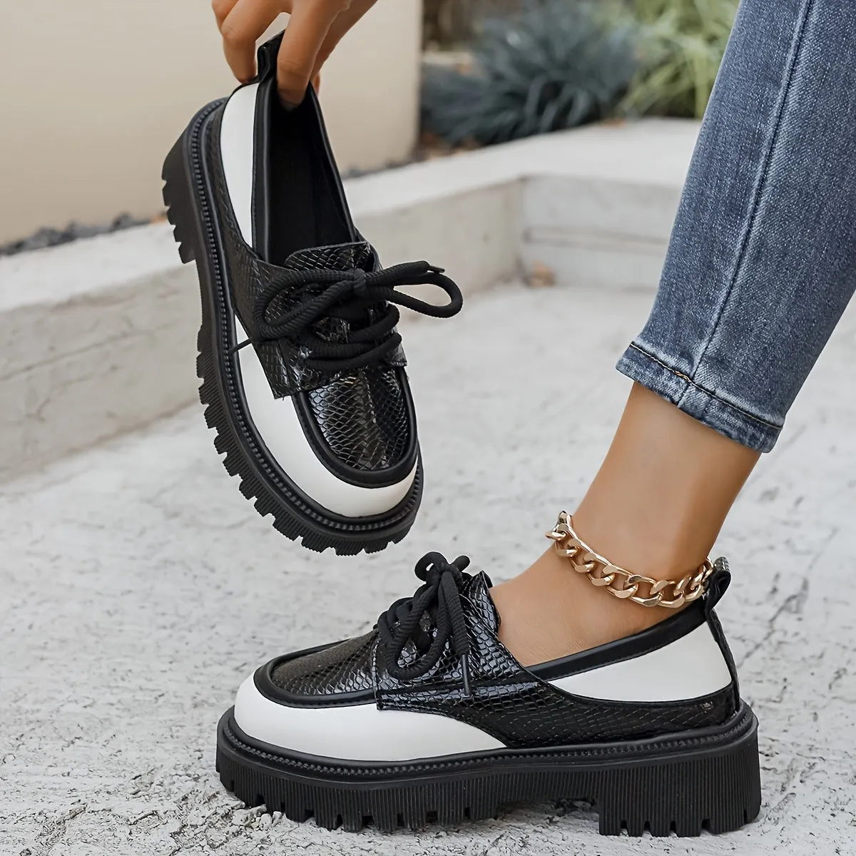 Dames zomer loafer-comfortabele plateau-loipper met slangenpatroon