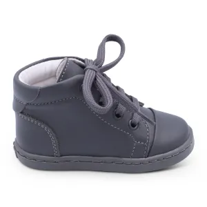 'Danilo' Boys Grey Leather High-Tops