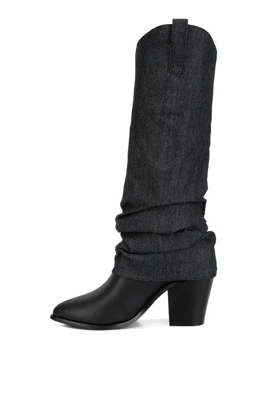 Denim Sleeve Boots