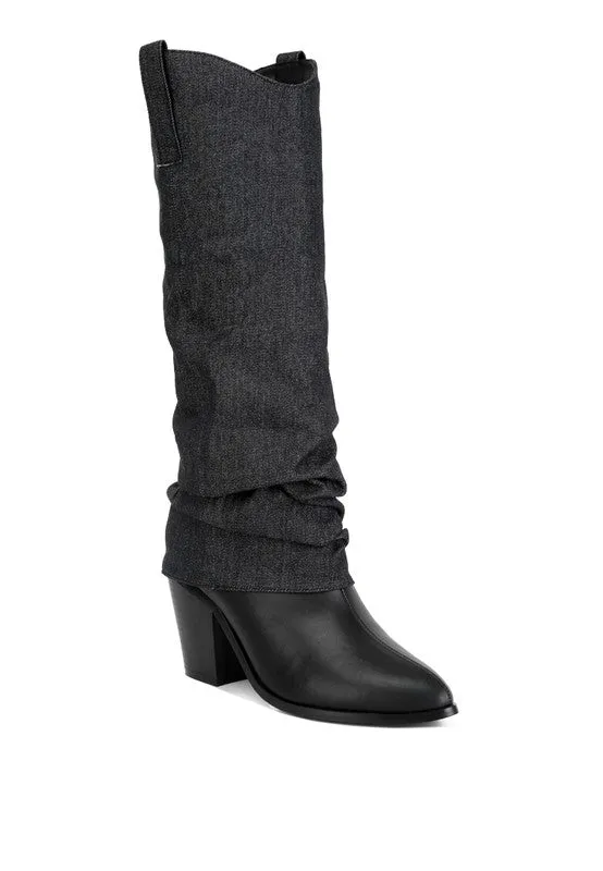 Denim Sleeve Boots