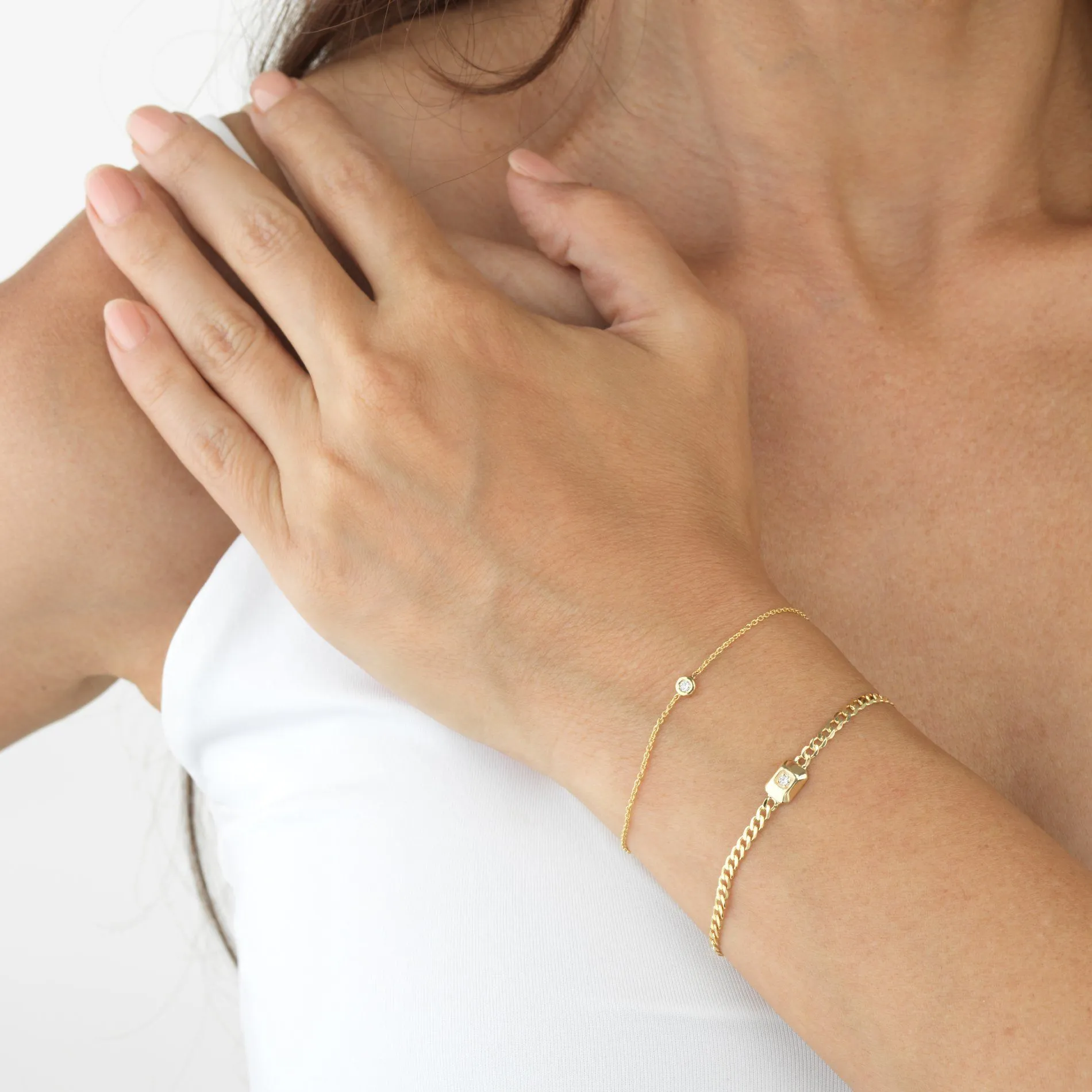 Diamond Chain Bracelet 14K
