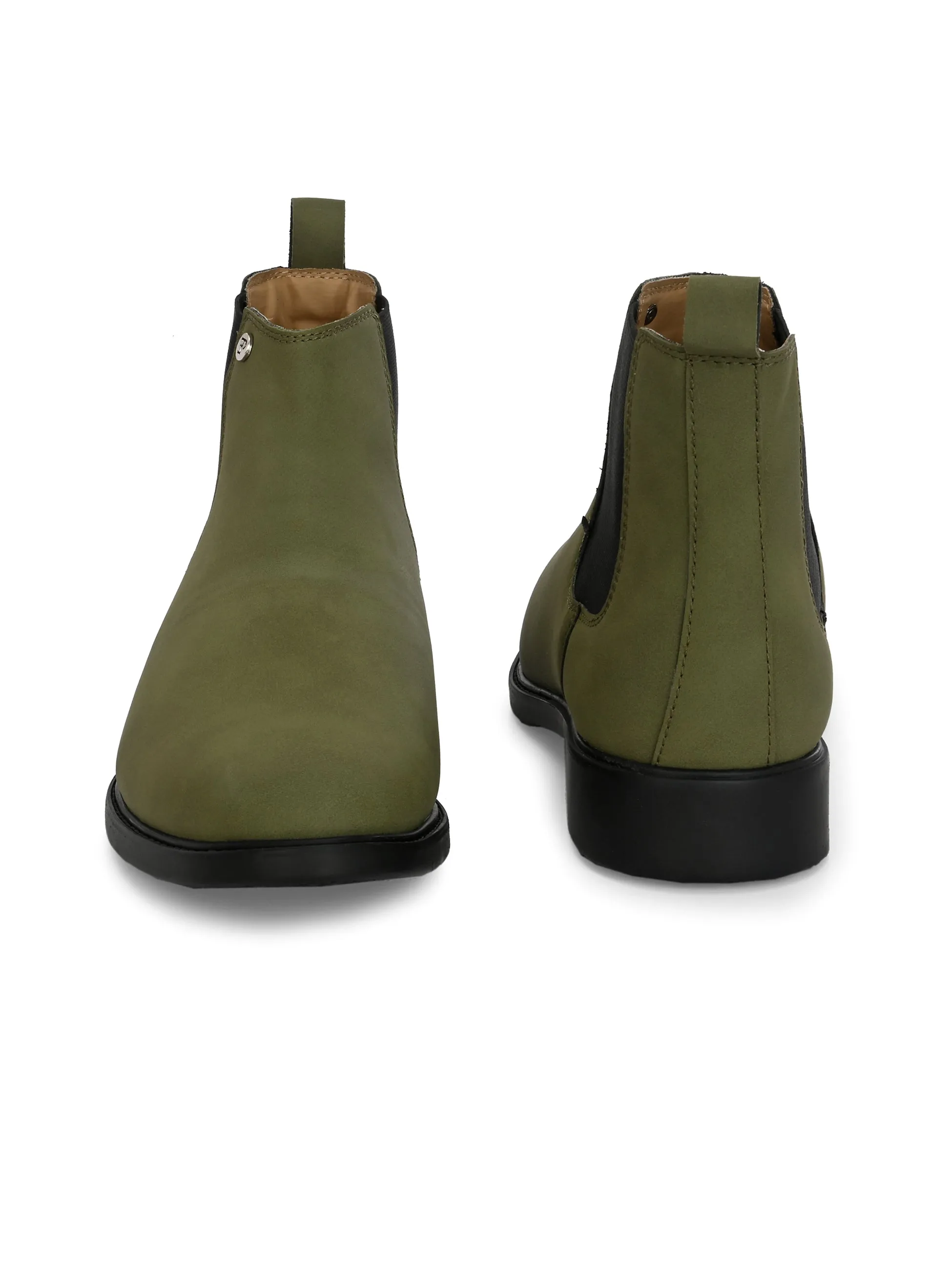 El Paso Men Faux Leather Casual Chelsea Boots
