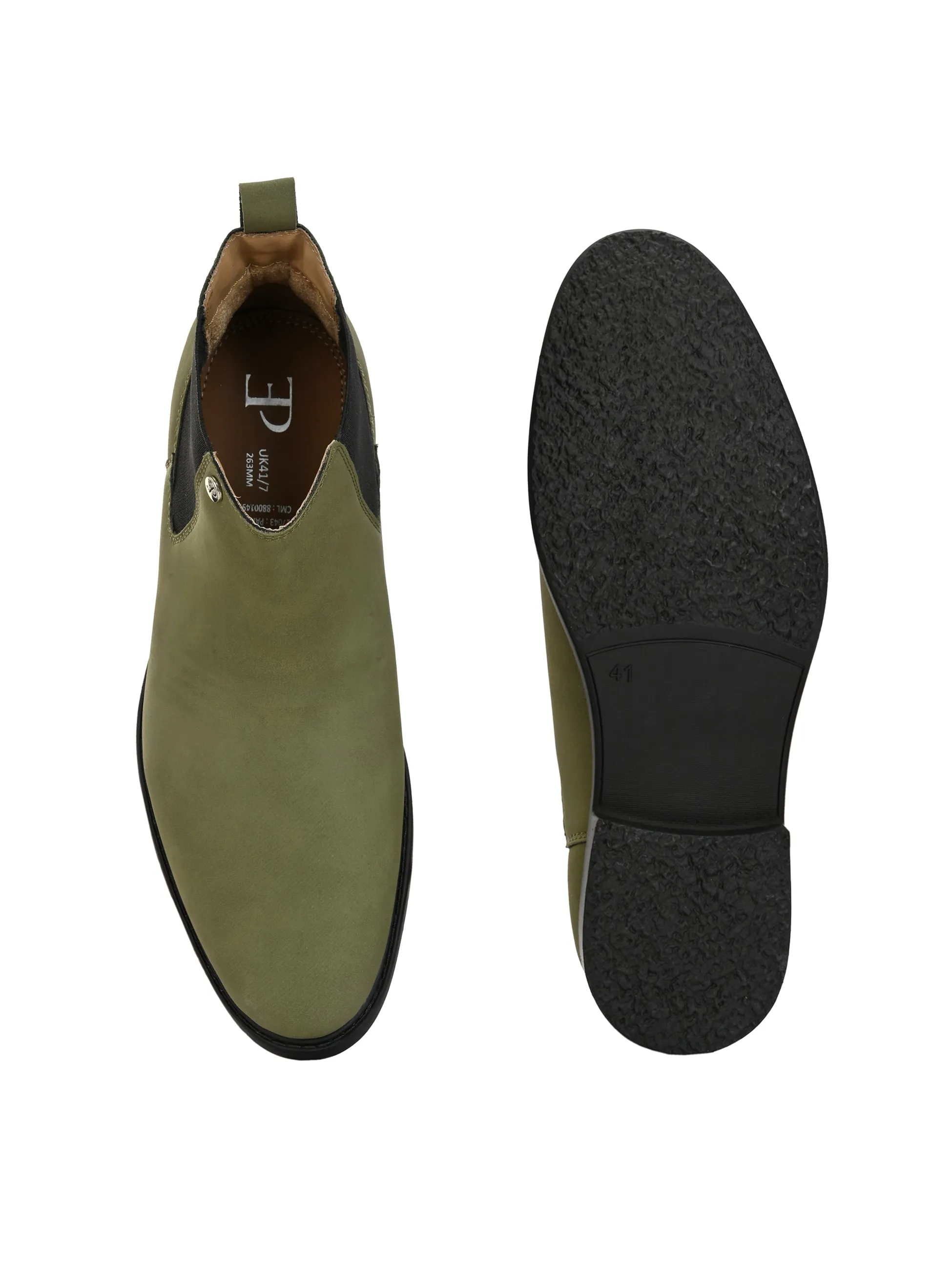 El Paso Men Faux Leather Casual Chelsea Boots