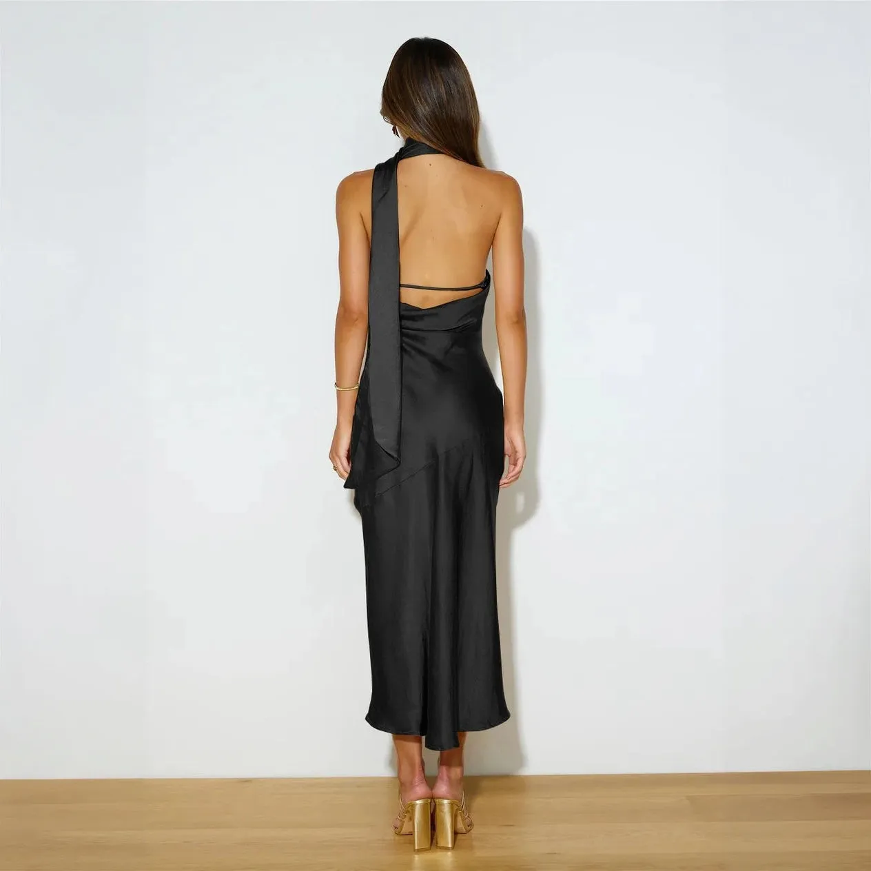 Elegant Asymmetrical Midi Dress