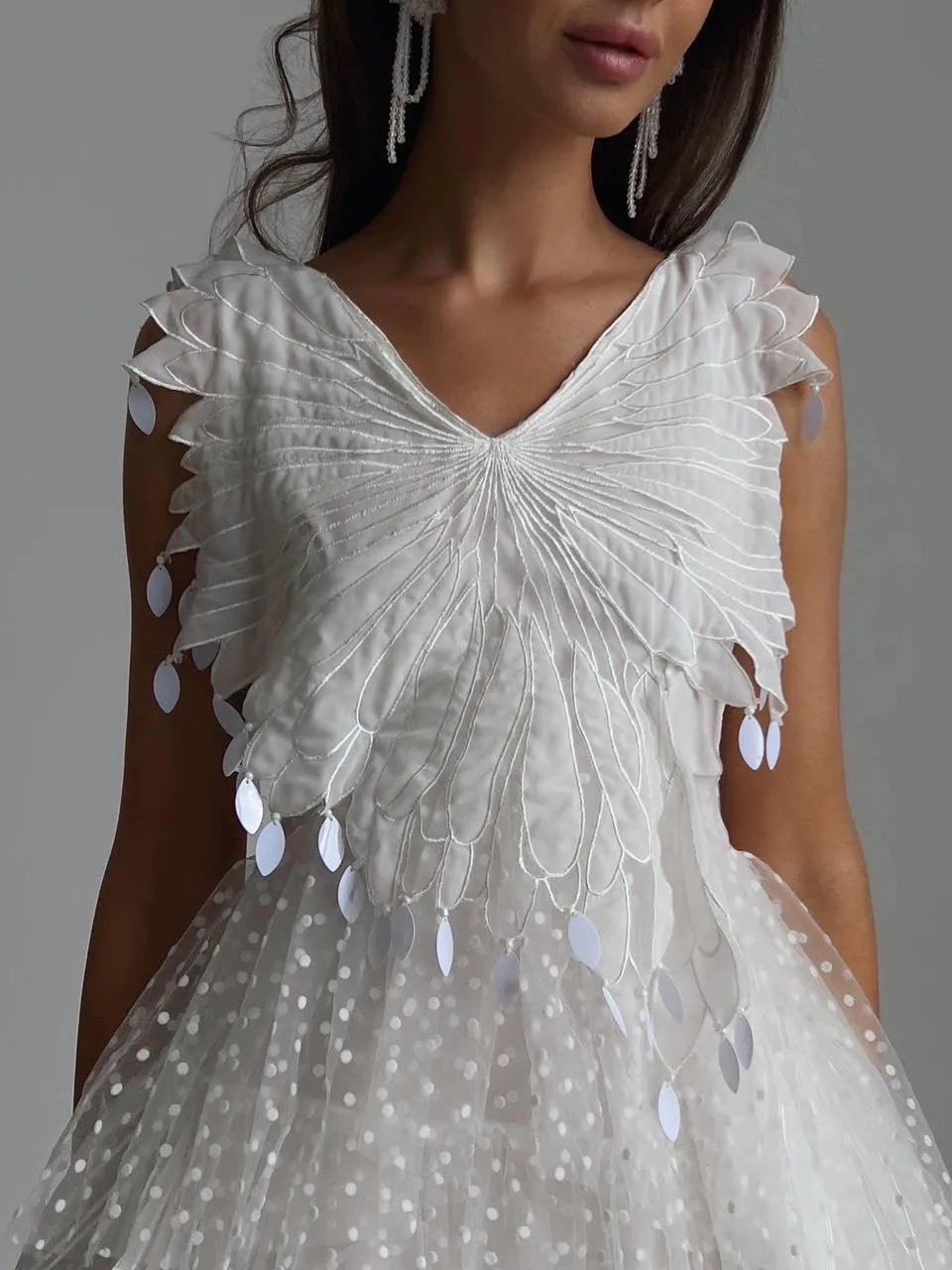 Elegant Feathered Mini Dress