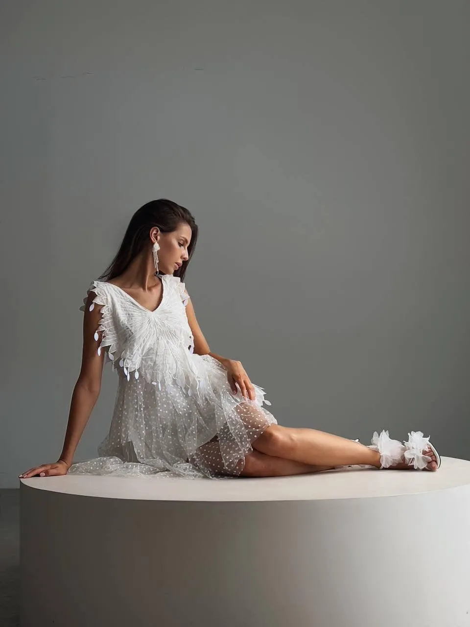 Elegant Feathered Mini Dress