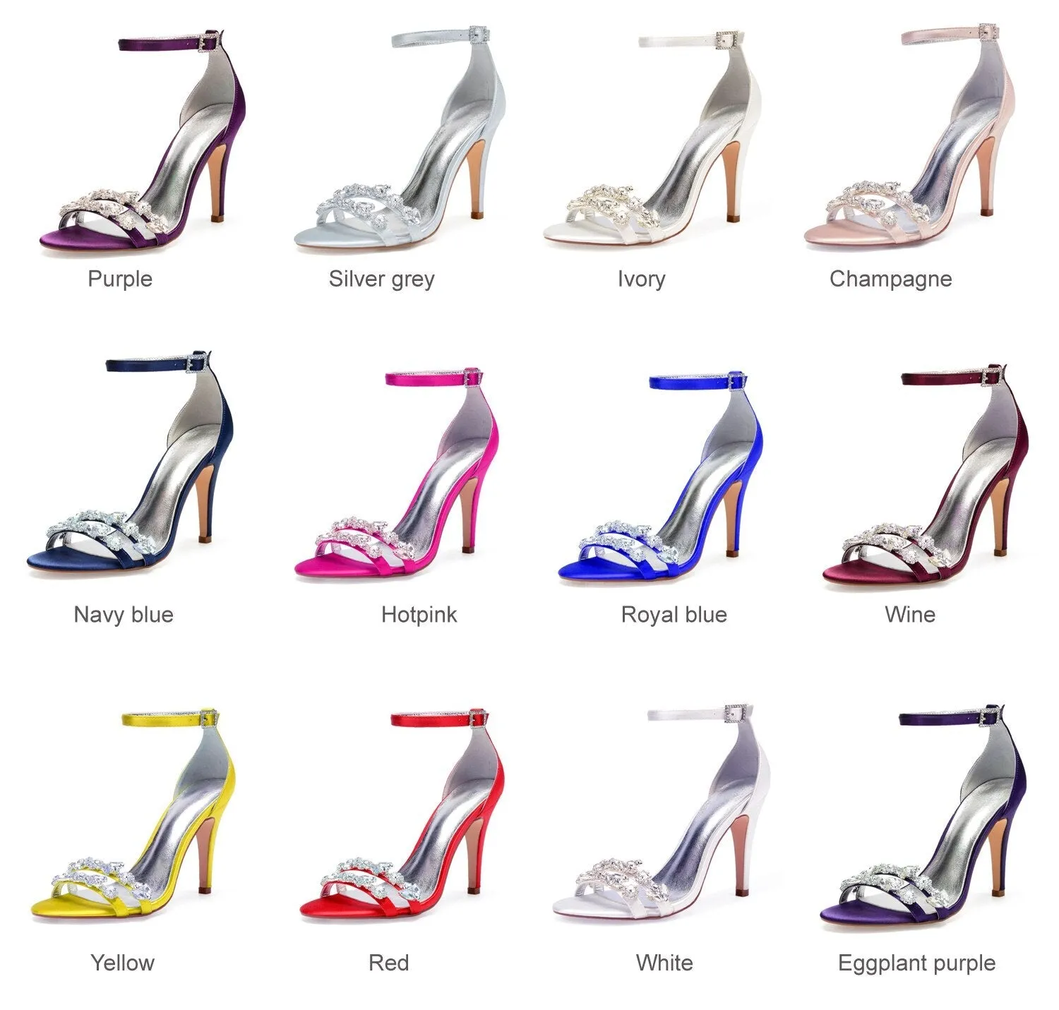 Elegant lady thin high heels satin evening dress sandals