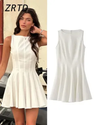 Elegant Pleated Mini Dress for Women