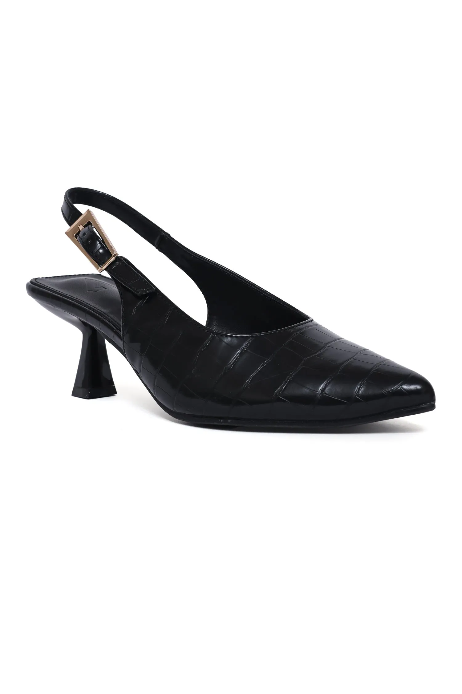 ELEGANT SLINGBACK HEEL-BLACK