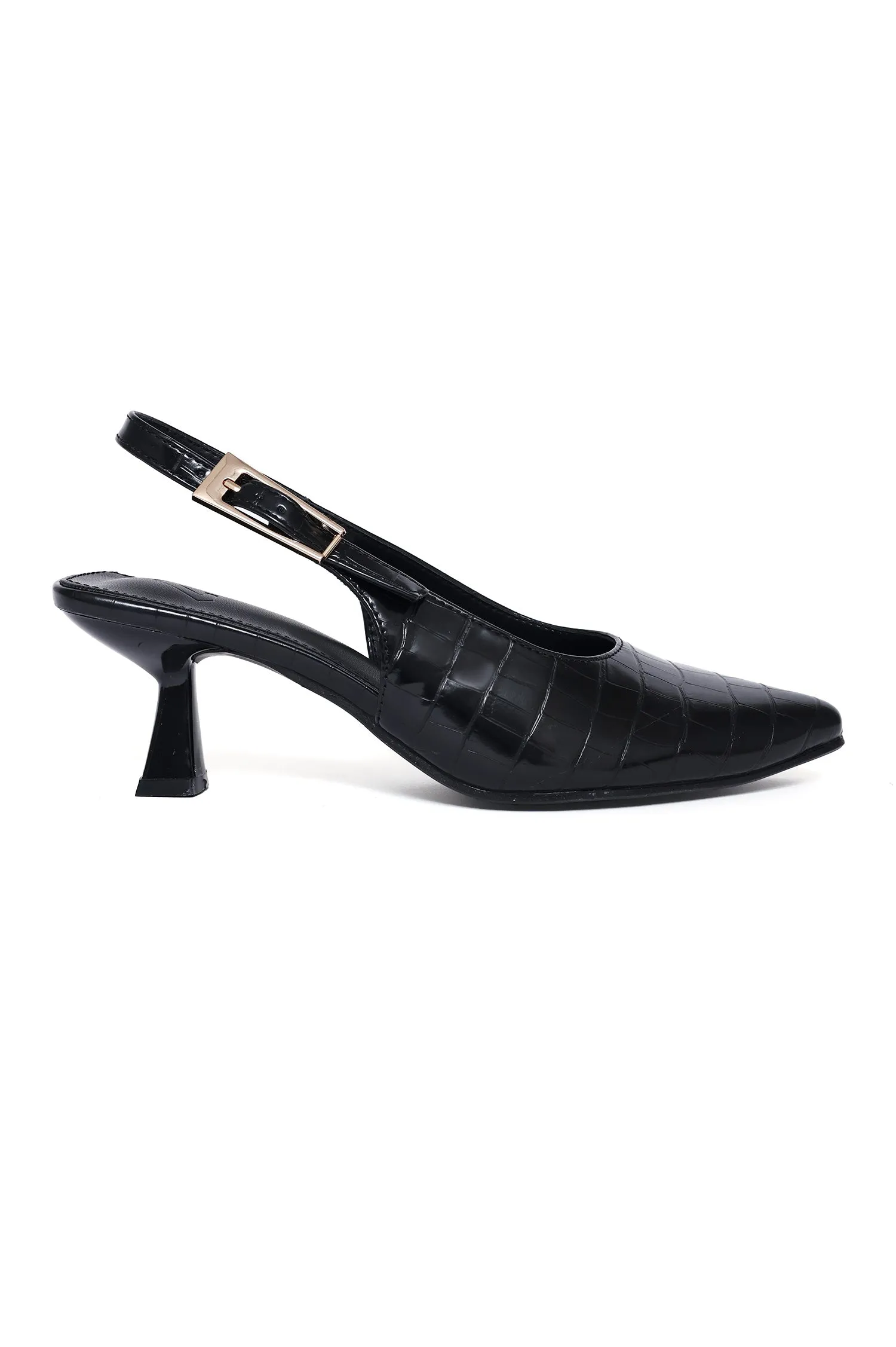 ELEGANT SLINGBACK HEEL-BLACK