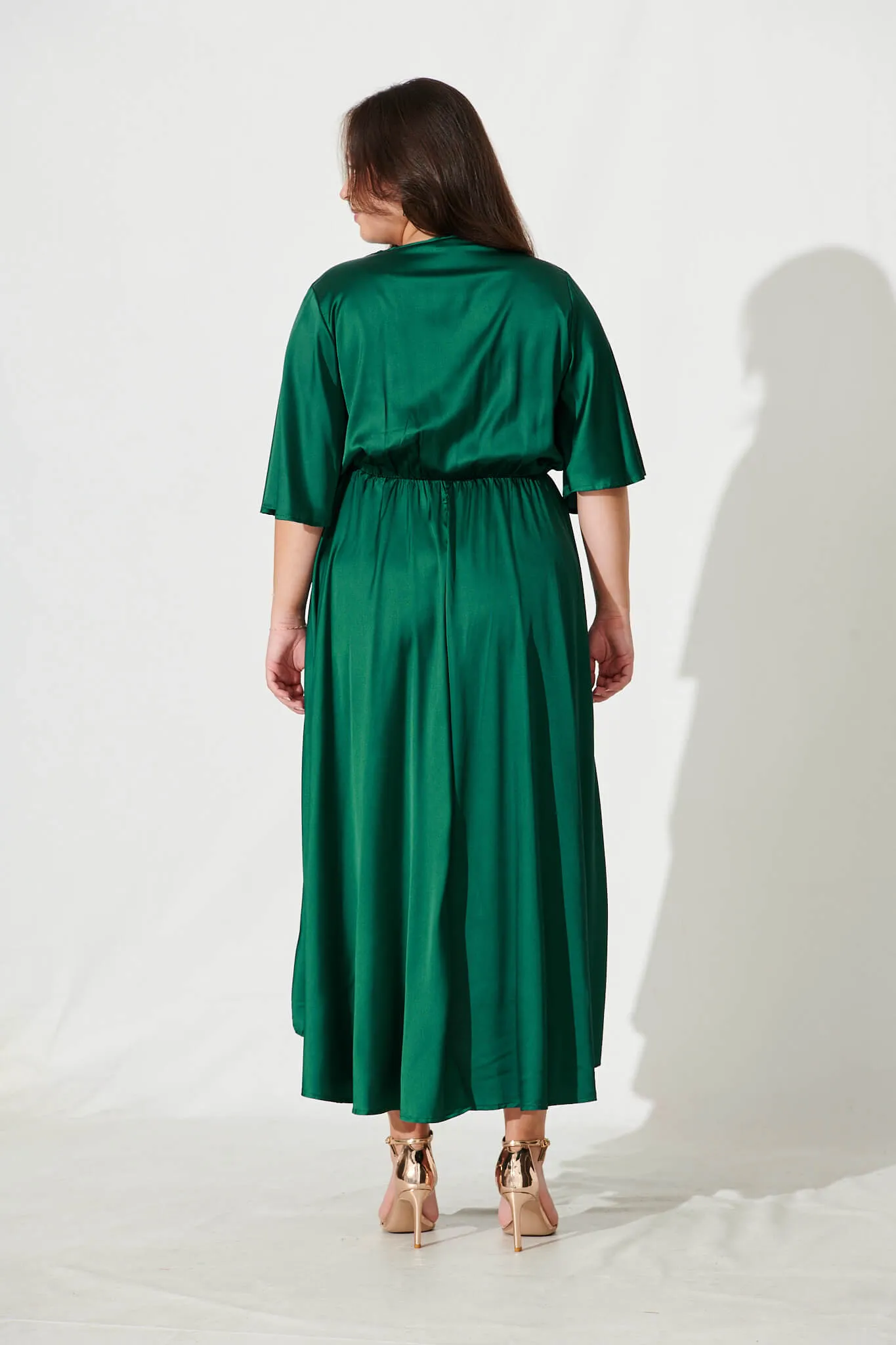 Emerald Green Satin Maxi Dress from Helsinki
