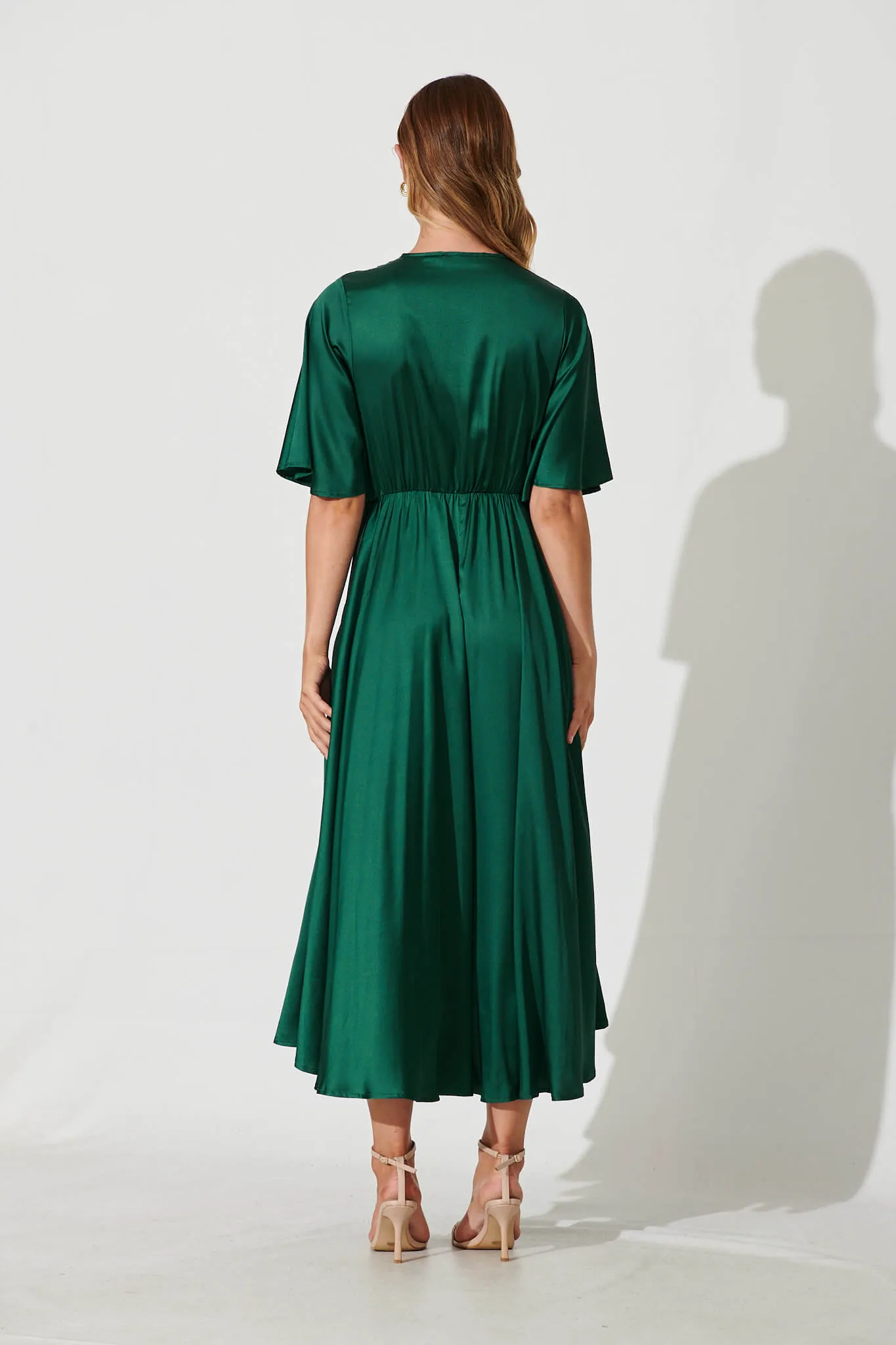 Emerald Green Satin Maxi Dress from Helsinki