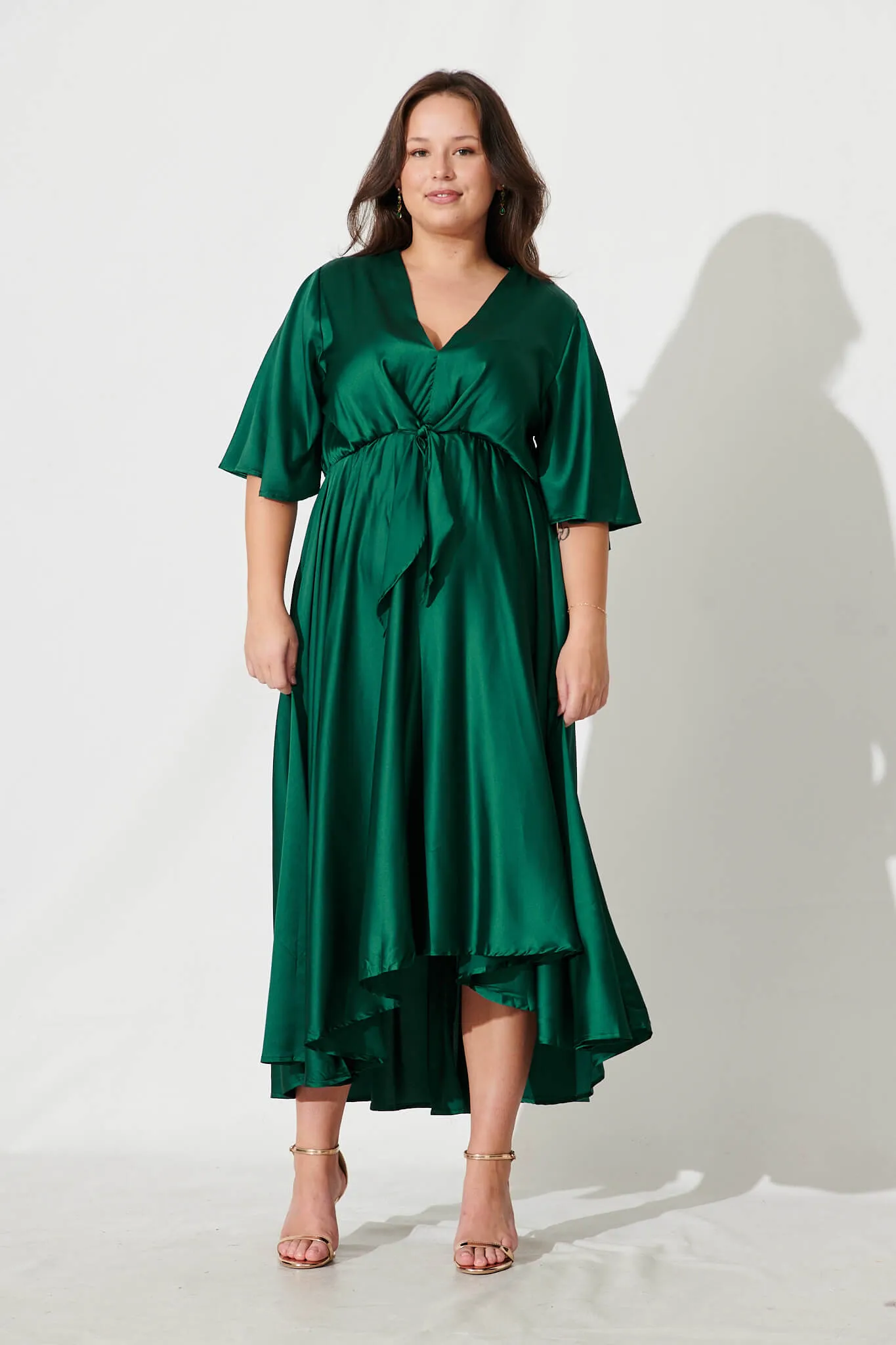 Emerald Green Satin Maxi Dress from Helsinki