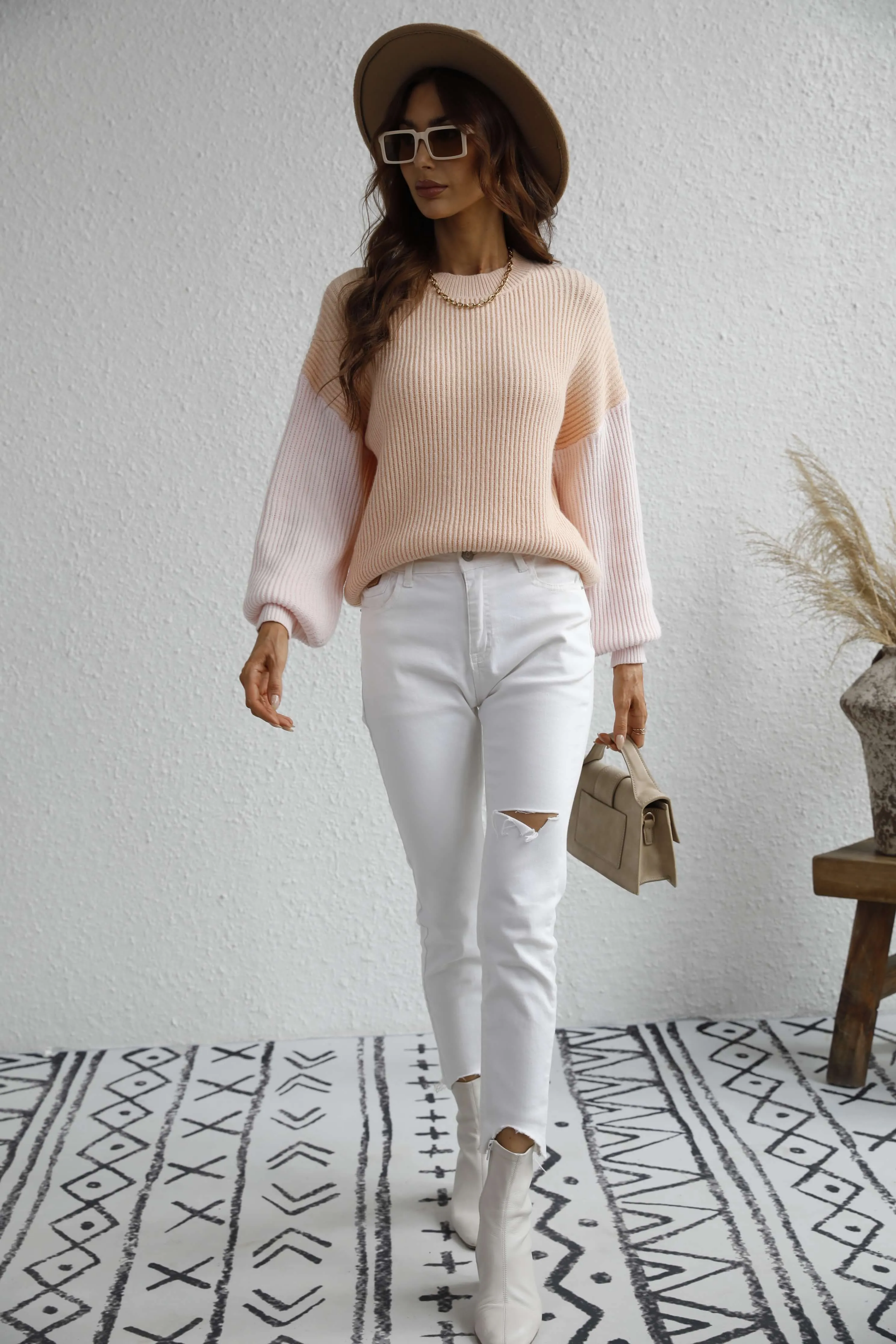 Estatia Knit Sweater - Blush