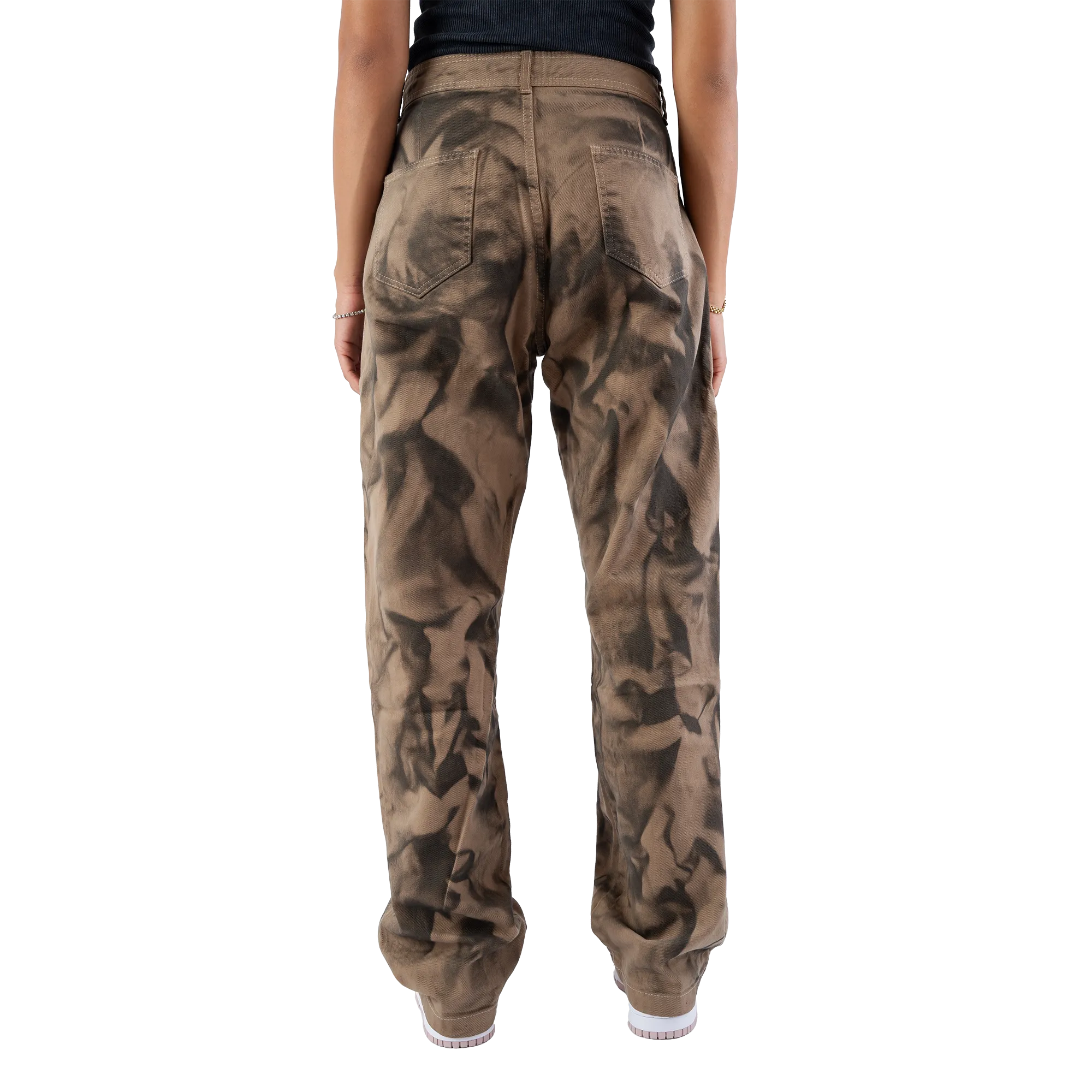 Fitsole Grungy Tie-Die Black Pants