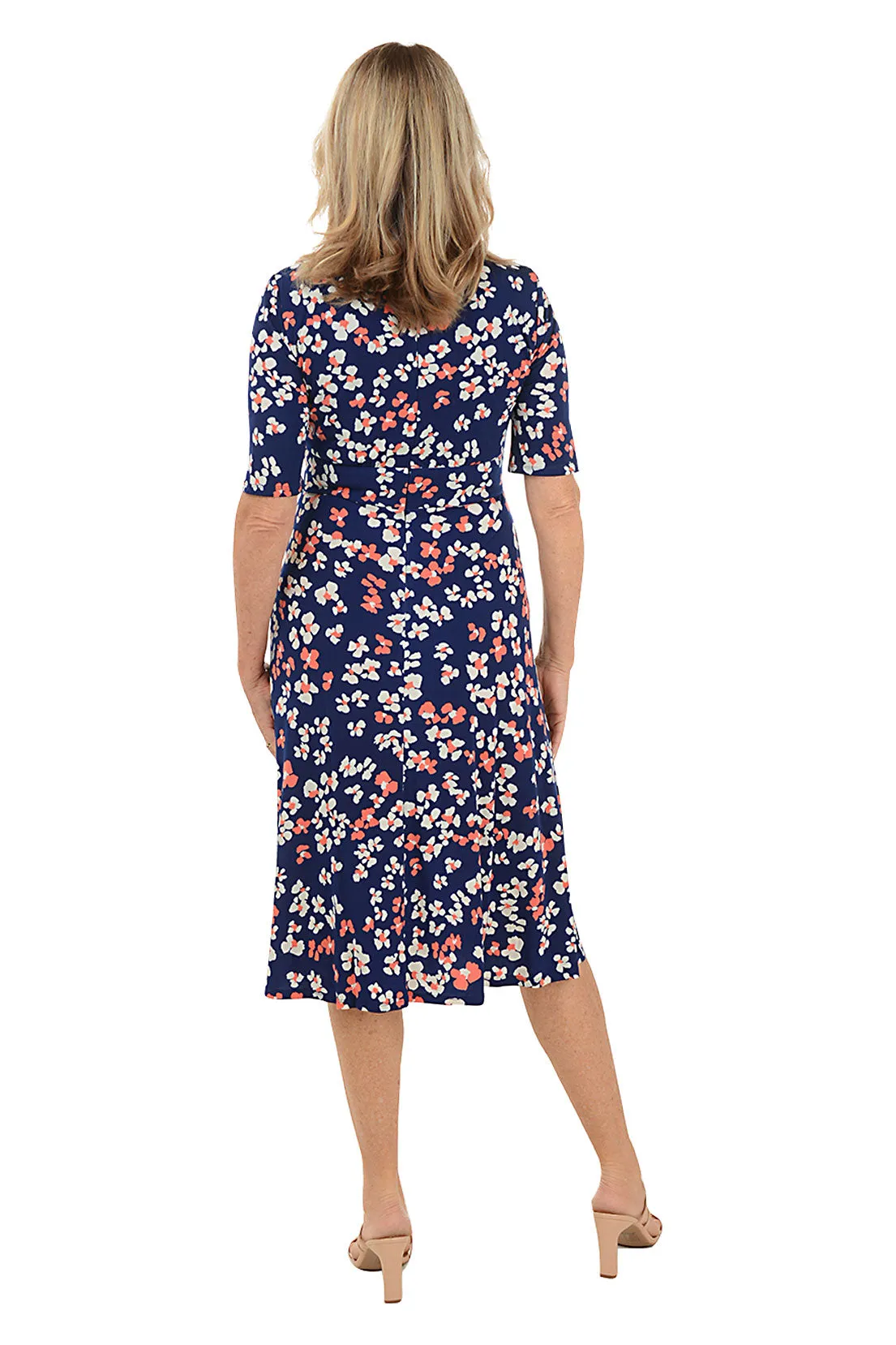 Floral Elbow Sleeve Tea Dress
