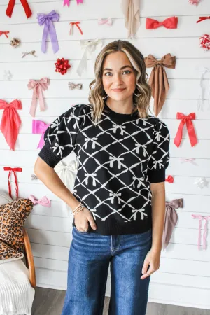 Forever & Ever Bow Sweater • Black