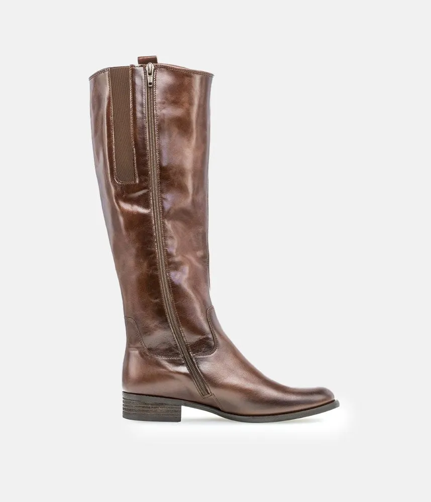 Gabor Stylish Slim Fit Long Brown Leather Boots
