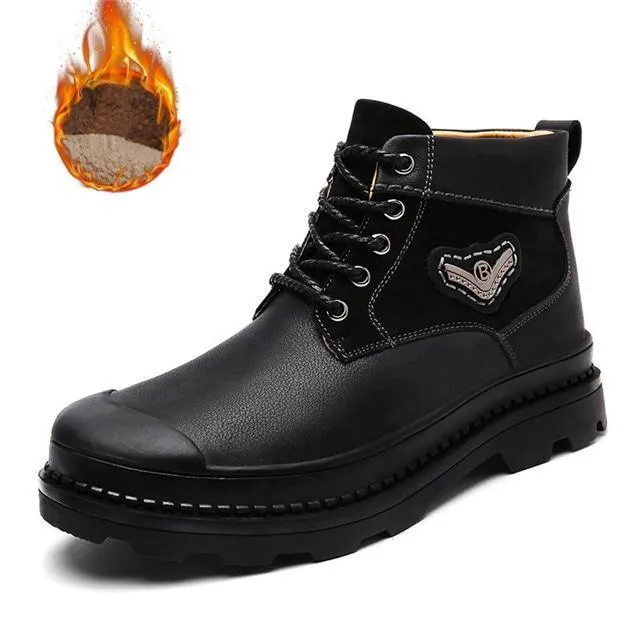 Genuine Leather Winter Ankle Boots