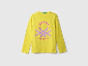 Girls Long Sleeve Yellow T Shirt