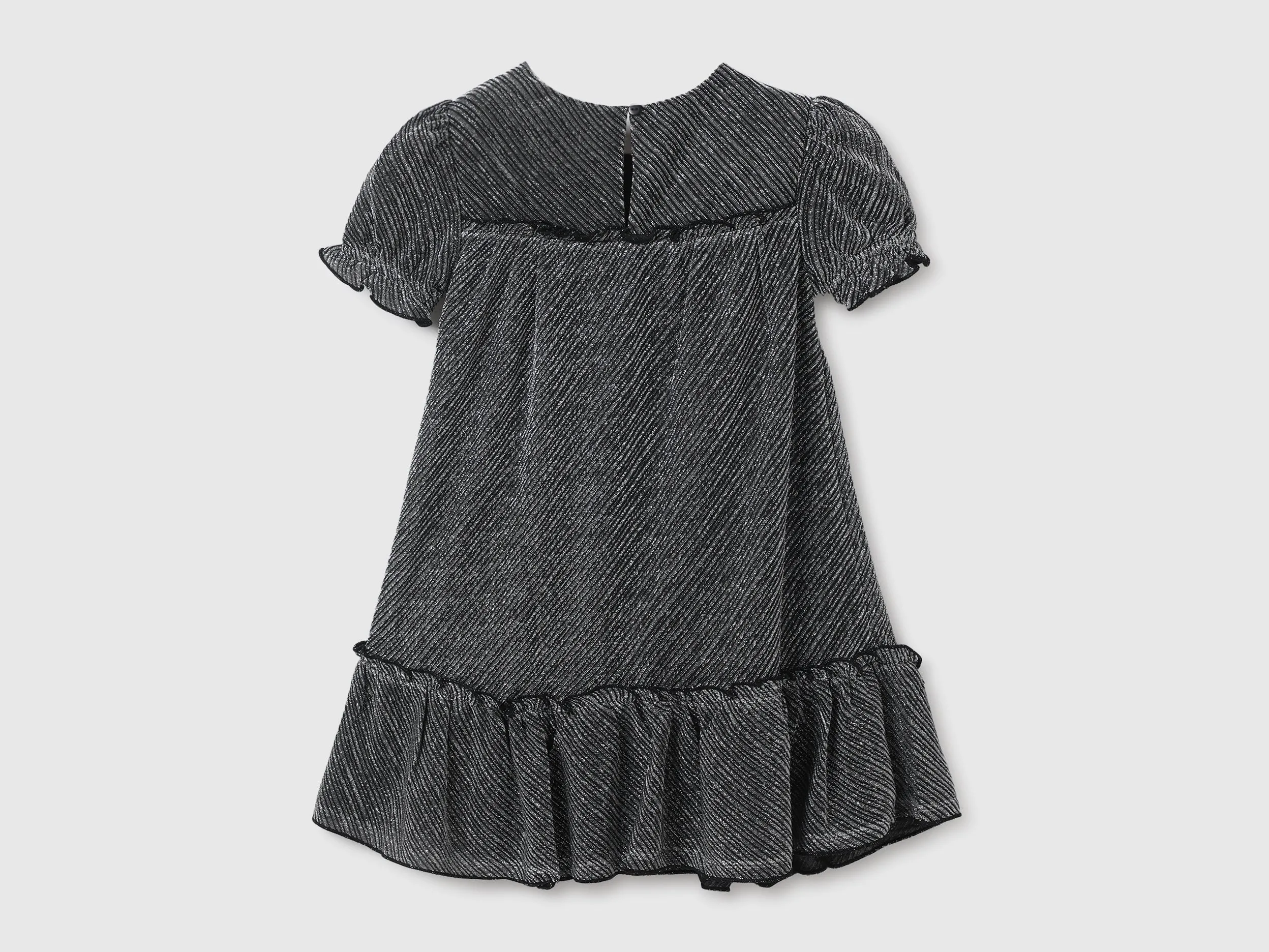 Girls Patterned Round Neck Dress