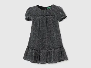Girls Patterned Round Neck Dress