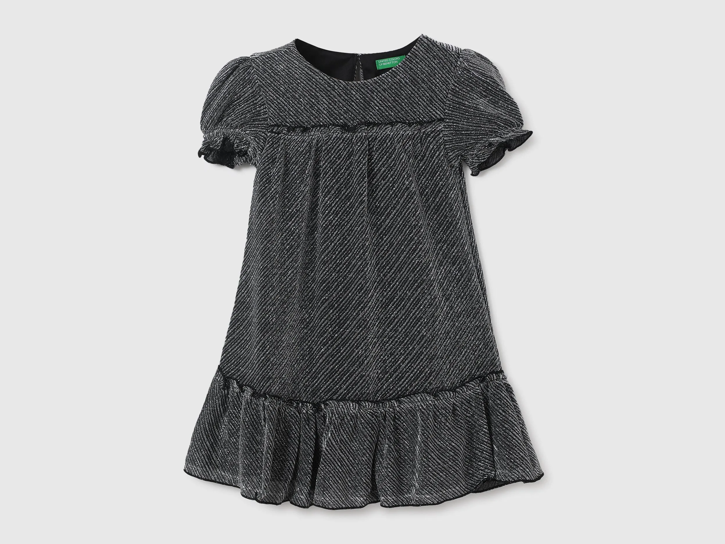 Girls Patterned Round Neck Dress