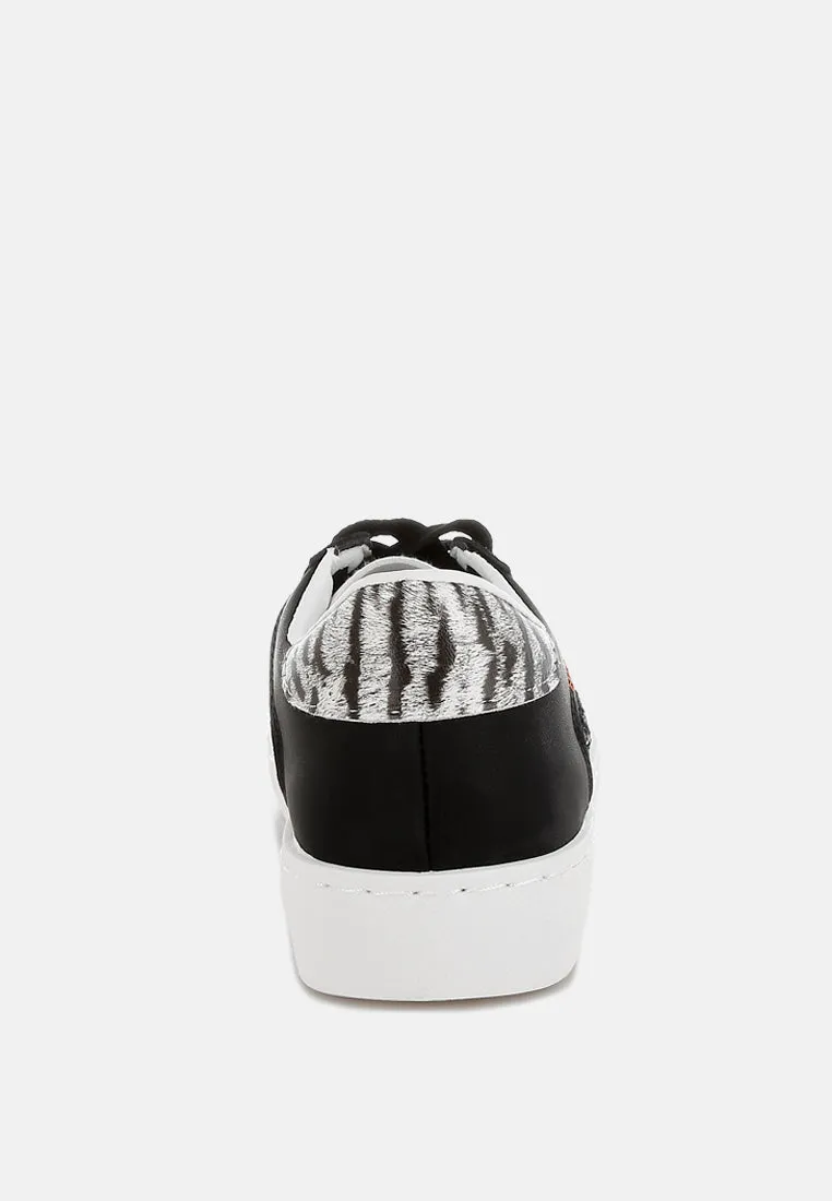 Glitter Faux Leather Sneakers by RUW