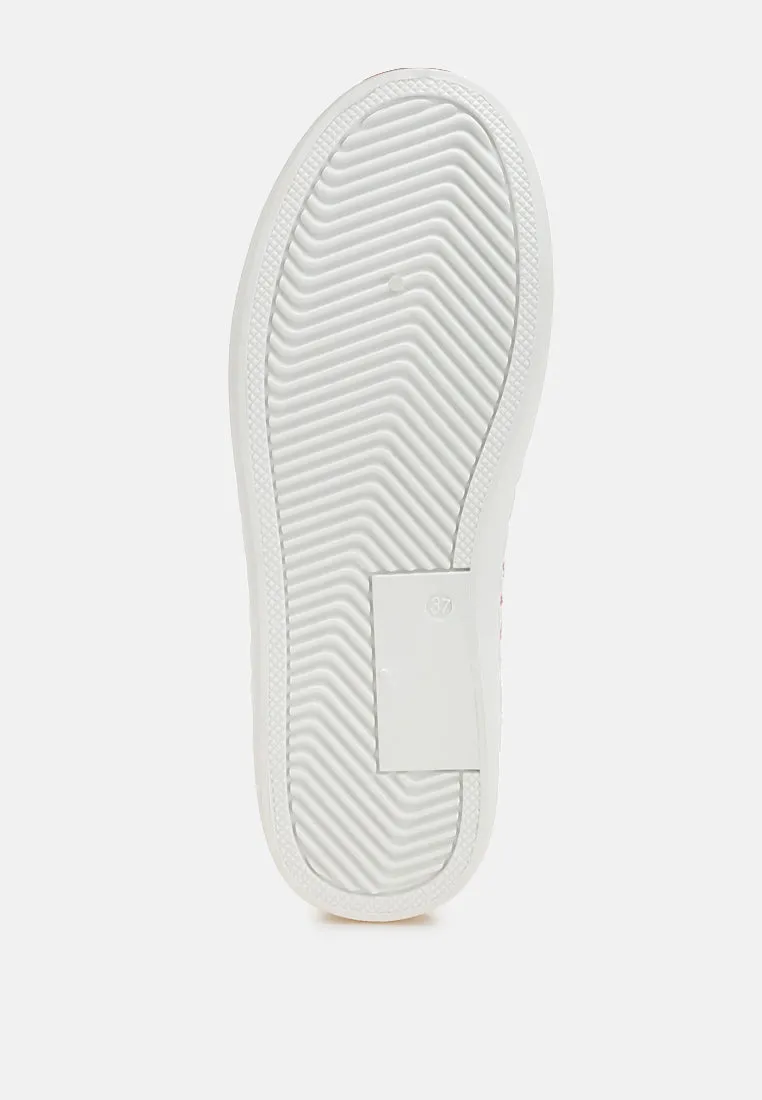Glitter Faux Leather Sneakers by RUW